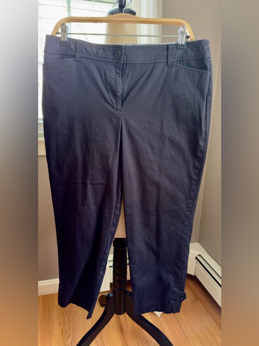 Talbots Black Cropped Straight-Leg Pants